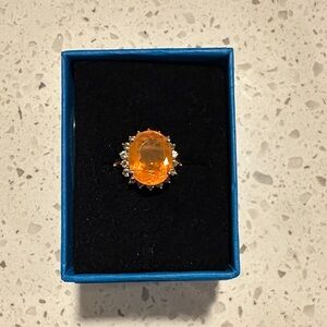 Elegant Orange Gemstone Ring